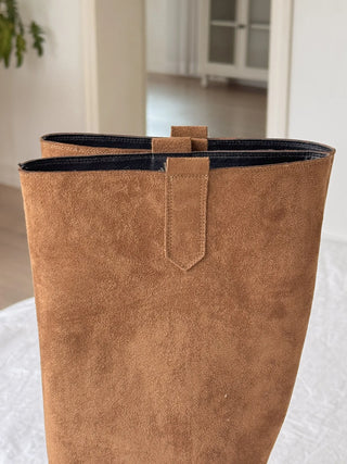wide suede boots