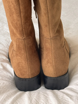 wide suede boots