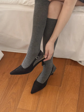 suede mid-heel