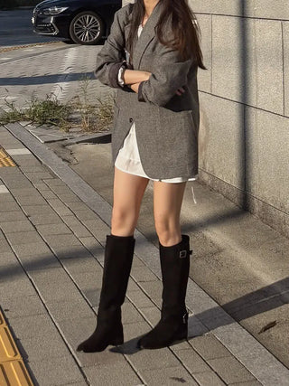 suede long boots