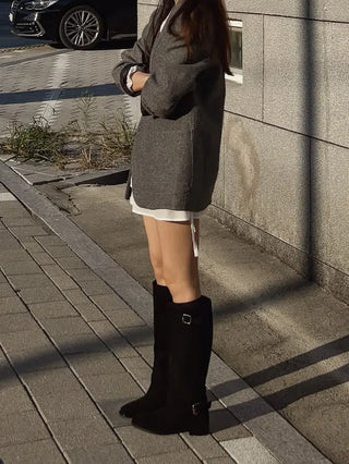 suede long boots