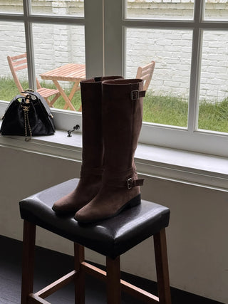 suede long boots