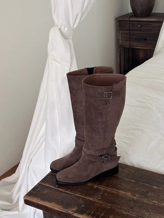 suede long boots