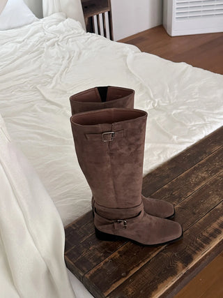 suede long boots