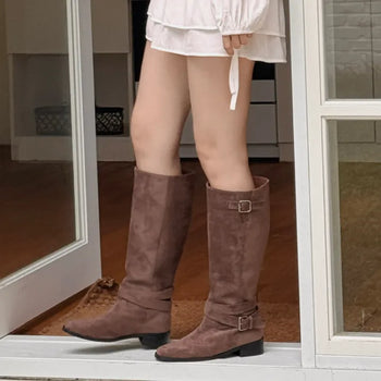 suede long boots