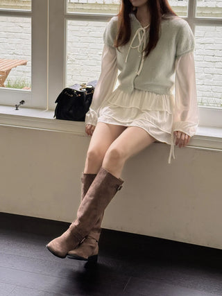 suede long boots