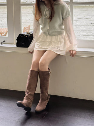 suede long boots