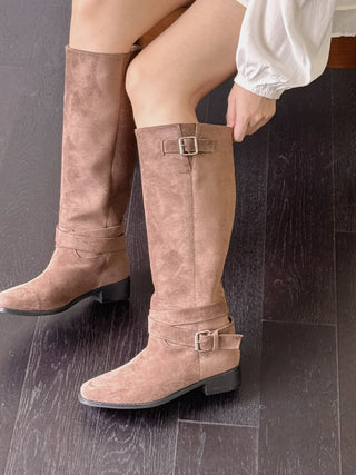 suede long boots