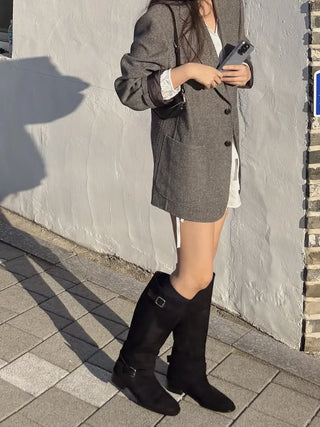 suede long boots