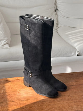 suede long boots