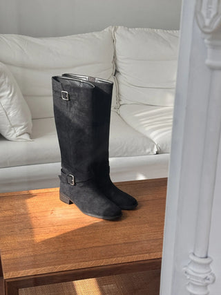 suede long boots
