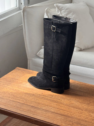 suede long boots