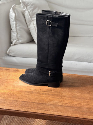 suede long boots