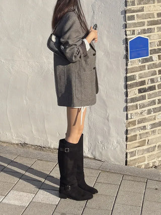 suede long boots