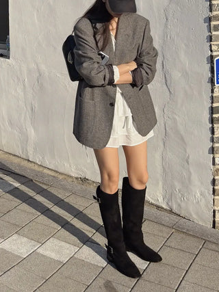 suede long boots