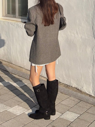suede long boots