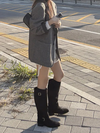 suede long boots