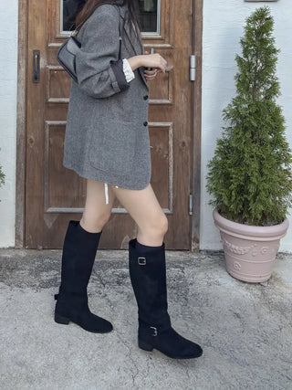 suede long boots