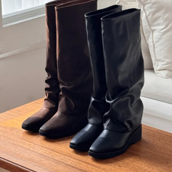 wedge folding boots