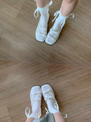 see-through ribbon sandals