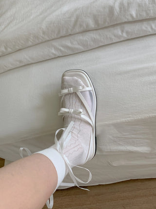 see-through ribbon sandals