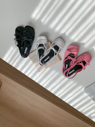 see-through ribbon sandals