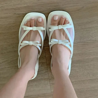 see-through ribbon sandals