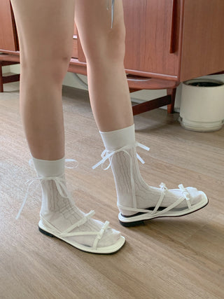 see-through ribbon sandals