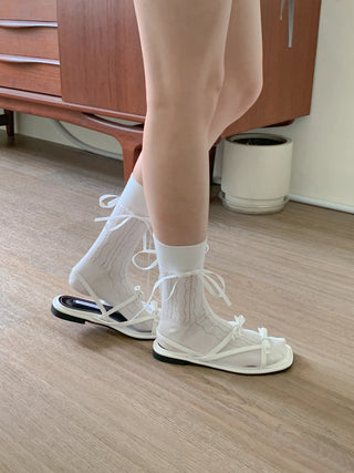 see-through ribbon sandals