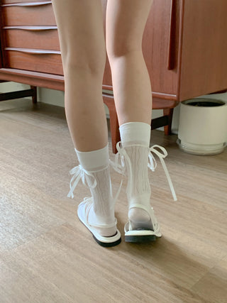 see-through ribbon sandals