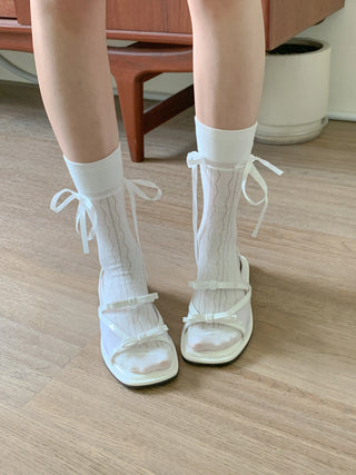 see-through ribbon sandals