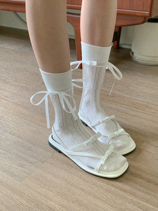 see-through ribbon sandals
