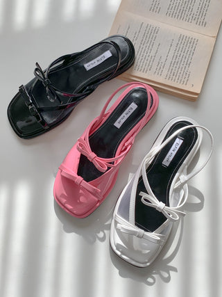 see-through ribbon sandals