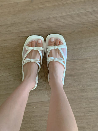 see-through ribbon sandals