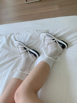 see-through ribbon sandals