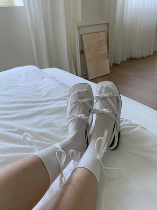 see-through ribbon sandals