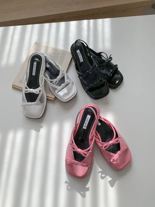 see-through ribbon sandals