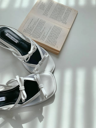 see-through ribbon sandals