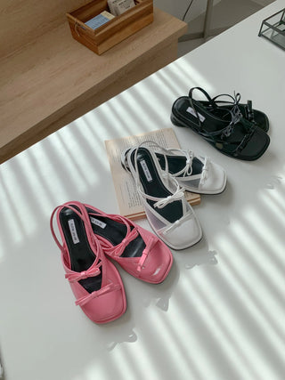 see-through ribbon sandals