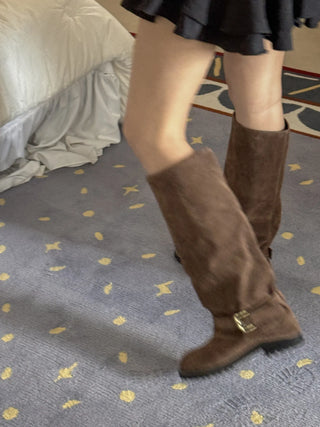belted long boots