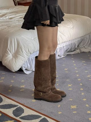 belted long boots