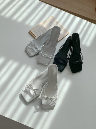 ribbon mule sandals