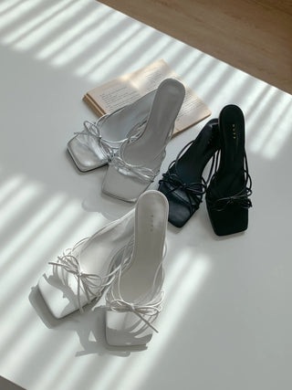 ribbon mule sandals