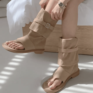 flip-flop buckle boots