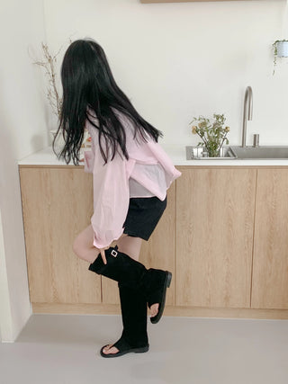 flip-flop buckle boots