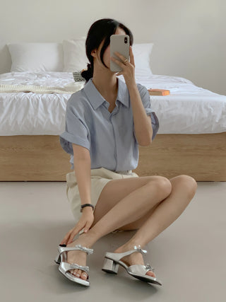 double ribbon sandals