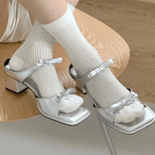 double ribbon sandals