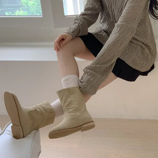 suede middle boots