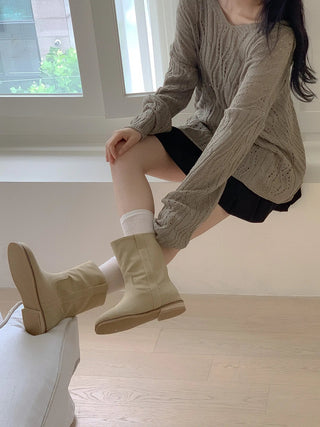 suede middle boots