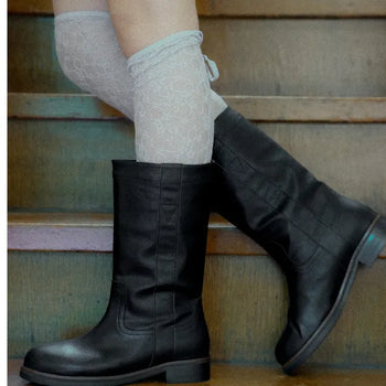 suede mid-heel boots